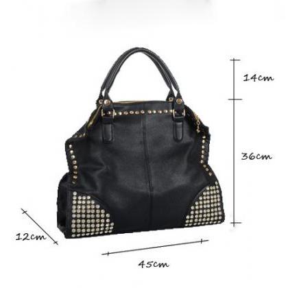 Fashion Diamond Rivets Shoulder Messenger Handbag