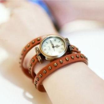 Leather Bracelet Watch, Brown Leather Watch, 3..