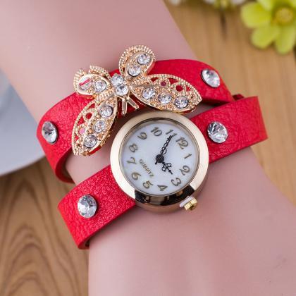 Crystal Butterfly Bracelet Watch