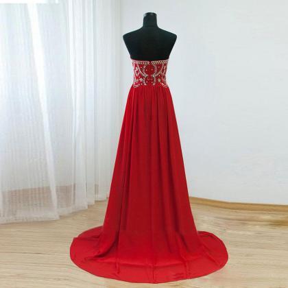 Gorgeous Red Prom Dress, Elegant Prom Dress, Long..