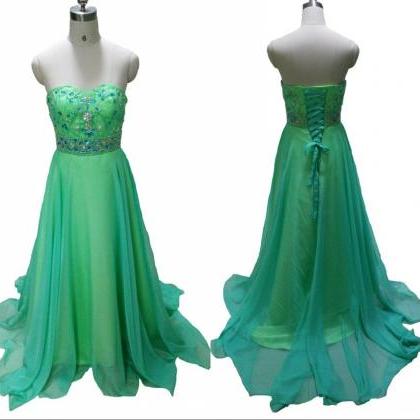 Top Selling 2016 Elegant Green Prom Dresses A Line..