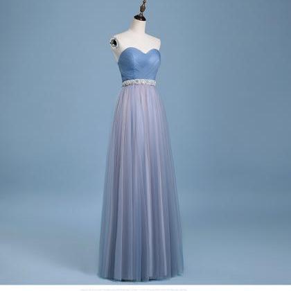 Floor Length Tulle Evening Dress Featuring Ruched..