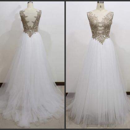 2016 Prom Dress White Dress Lace Prom Dress With..