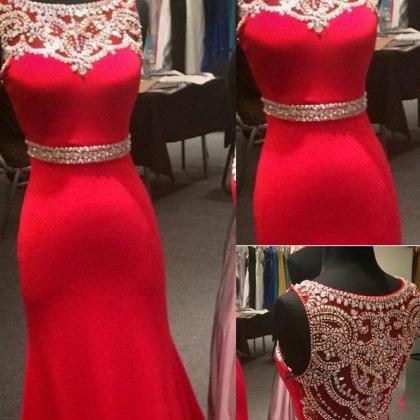 High Quality Prom Dress,red Mermaid Prom Dress,red..