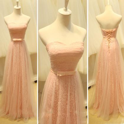 Prom Dress, Pink Prom Dresses,blush Pink Lace Prom..