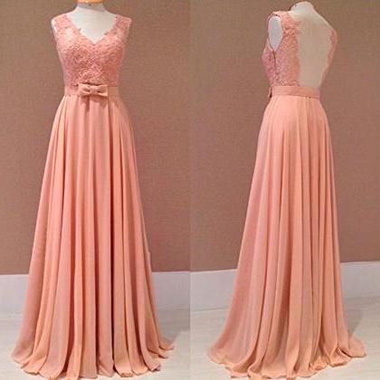 Sexy Style Prom Dress Blush Pink Chiffon Evening..