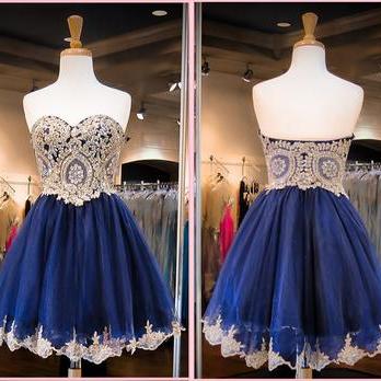 Royal Blue Homecoming Dress, Sweet Heart Prom..