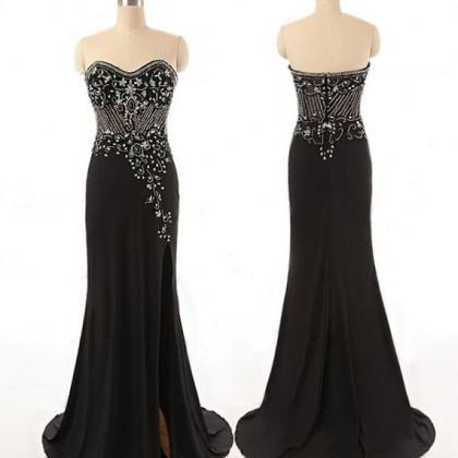 Black Floor Length Chiffon Evening Dress Featuring..