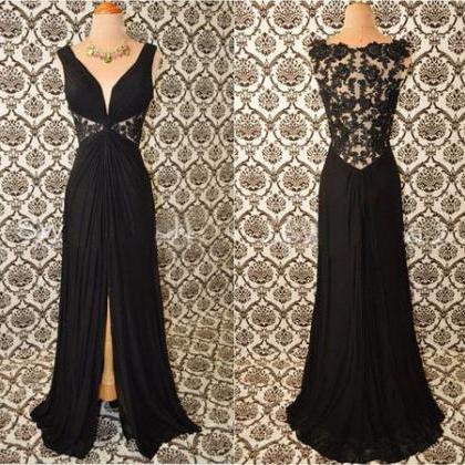 Long Prom Dress, Black Prom Dress, Off Shoulder..