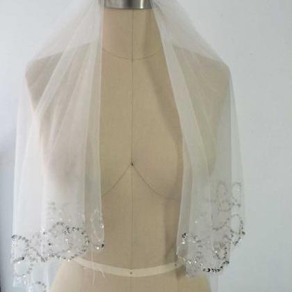 cheapWedding veil simple white/Ivor..