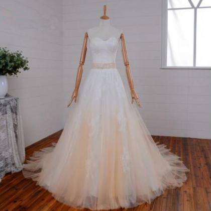 2016new Custom Made Sweetheart Bridal Dressa-line..