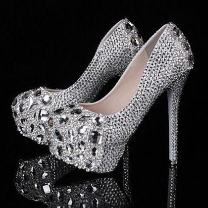 Diamond frost wedding shoes, bridal..