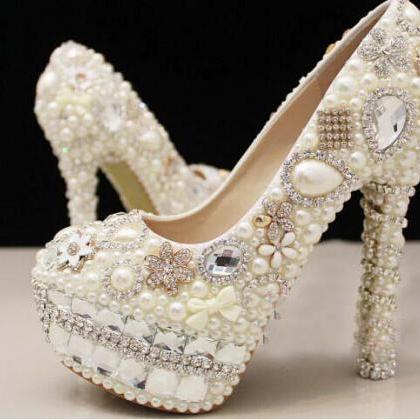 Pearl Wedding Shoes, Bridal Shoes, Bridal, Women..
