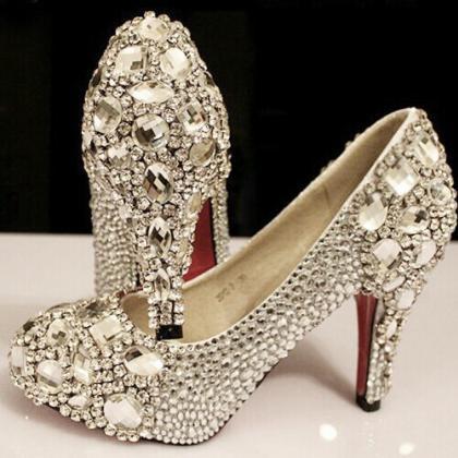 Bejeweled Shoes Elegant Wedding Shoes Fashion..