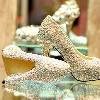 Cinderella Crystal Shoes Nightclub High Heel..