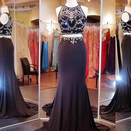 Two Pieces Prom Dress,sparkly Prom Dress, Prom..