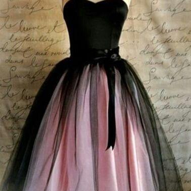 Fashion Tulle Strapless Ombre Purple And Black..