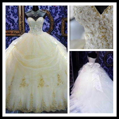 Beaded Lace Appliques Sweetheart Floor Length..