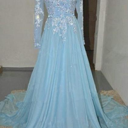 Charming Prom Dress,long Sleeve Prom Dress,a-line..