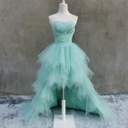 Sequins High Low Dress,layered Tulle Prom Dress,a..