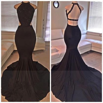Black Prom Dresses,mermaid Prom Dress,lace Prom..