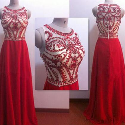 Sexy Red Prom Dress,long Prom Dress, Sequins Prom..