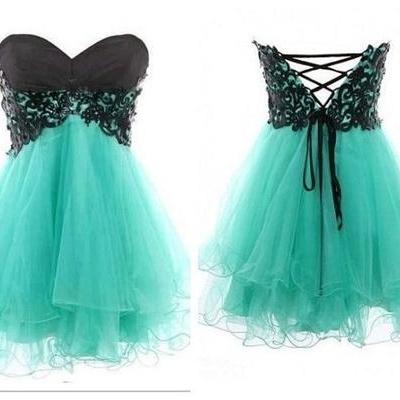 Custom made Cody Butterfly Dress/Lace Ball Gown Sweetheart Mini Prom Dress 