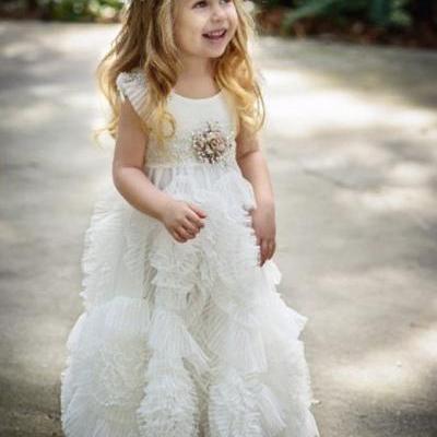Hot Sale 2016White/Ivory Blush First Communion Dresses for Girls Clothing Wedding Party