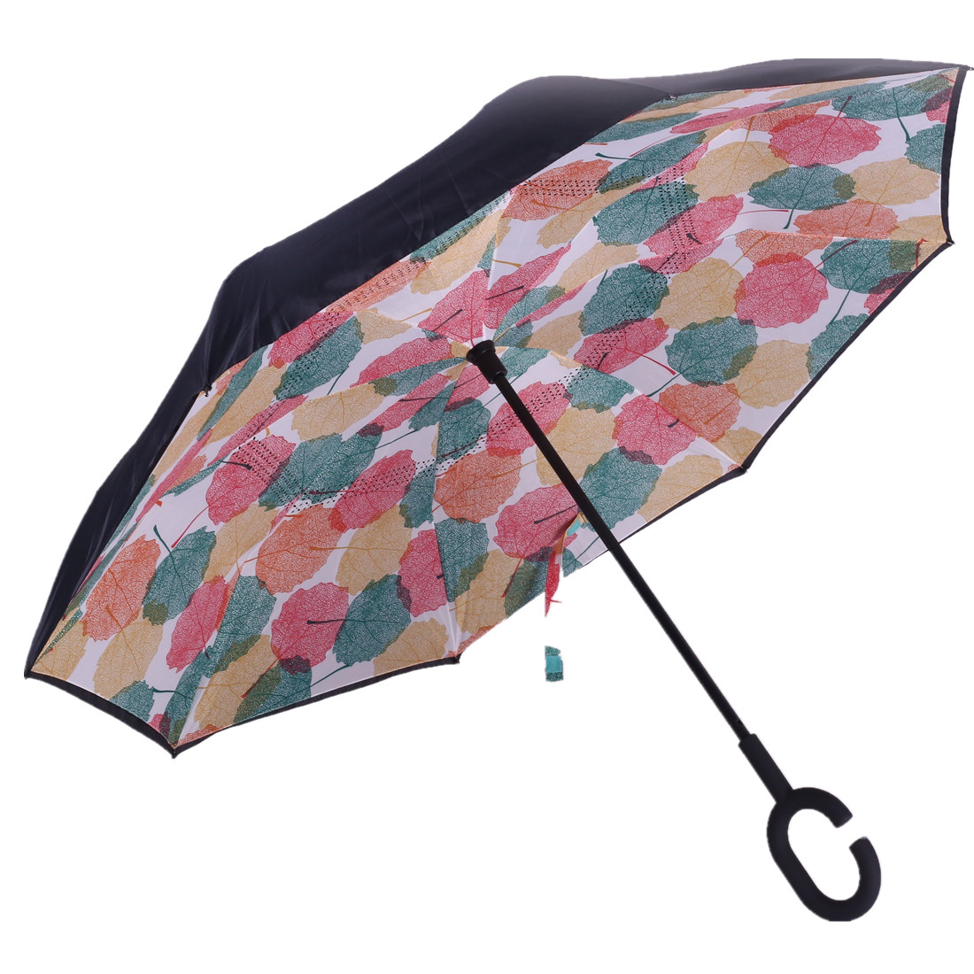 Anti-uv C-handle Sun Rain Opposite Folding Upside Down Reverse Inverted Umbrella，reverse Double Umbrella Umbrella A Speakerphone Type C