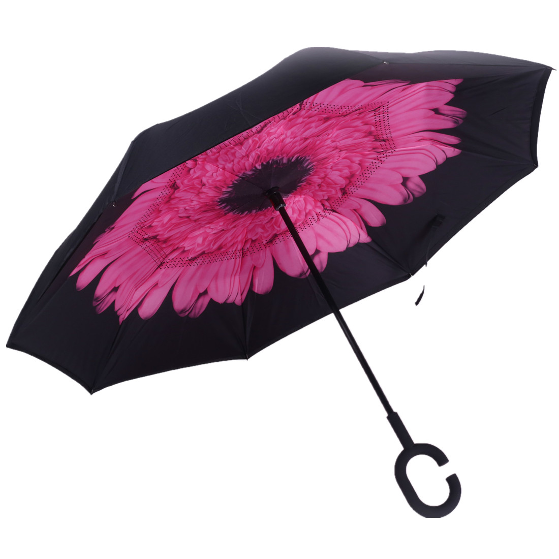 Umbrella，anti-uv C-handle Sun Rain Opposite Folding Upside Down Reverse Inverted Umbrella，reverse Double Umbrella, Peacock Sun Umbrellas,