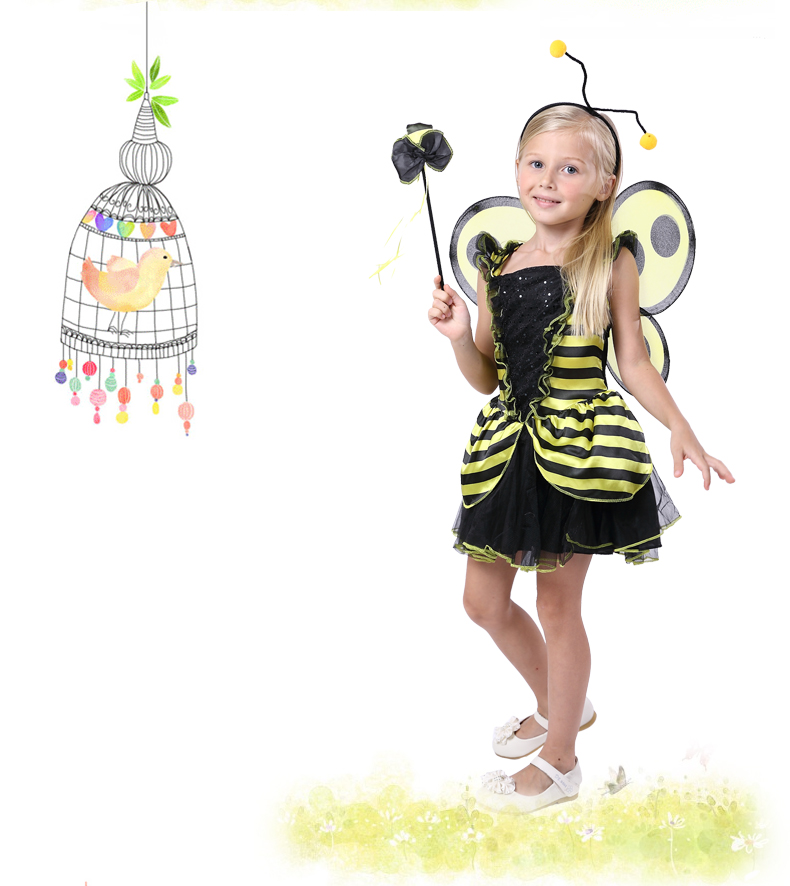 Children's Halloween Costume For Cosplay Show Clothes Lady Beetle Insect Wings Dung Beetles Of The Girls，the Children's