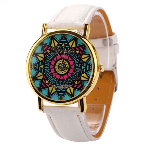 Compass Watch, White Leather Watch, Leather Watch, Bracelet Watch, Vintage Watch, Retro Watch, Woman Watch, Lady Watch, Girl Watch, Unisex Watch,