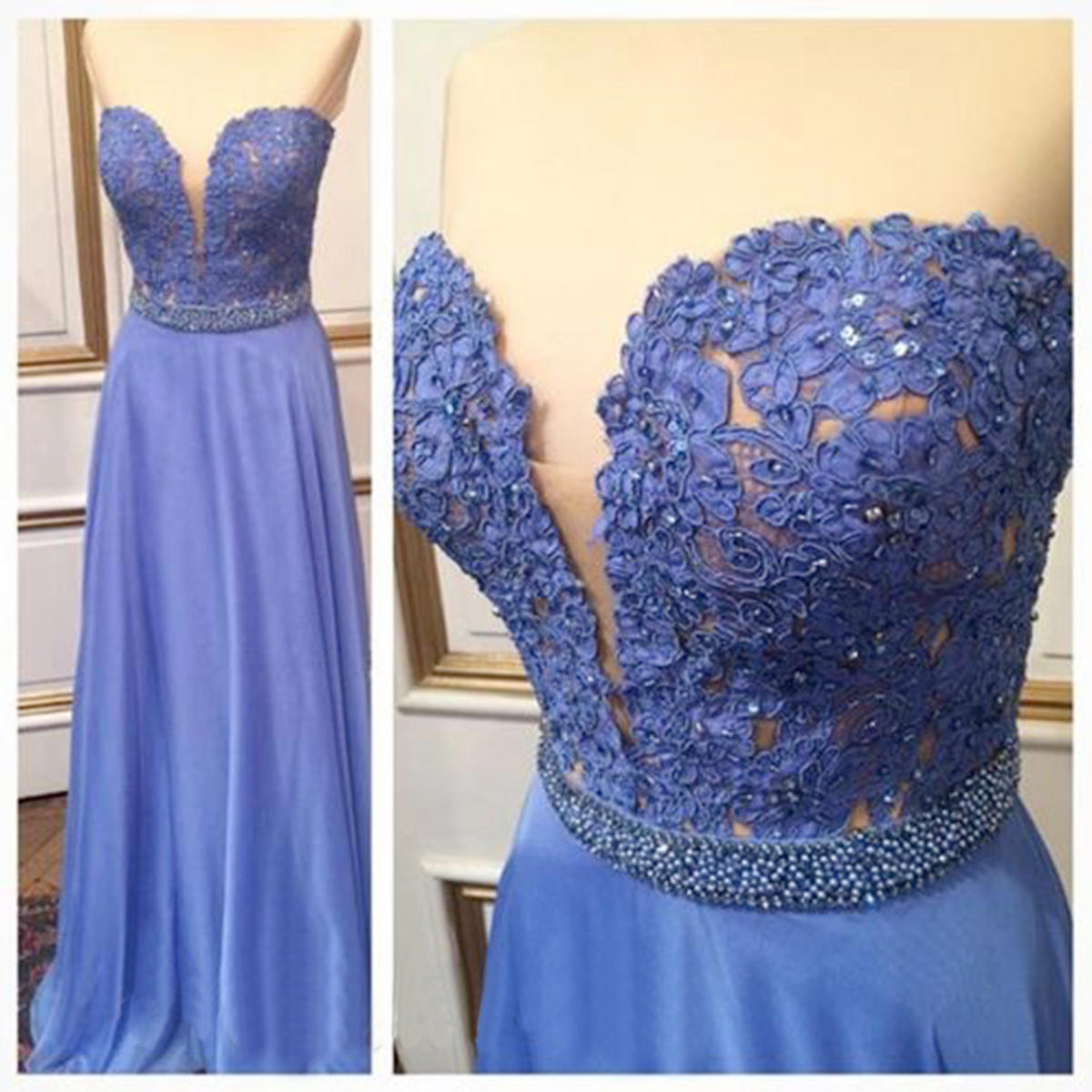 Custom Made High Quality A-line Prom Dress,charming Prom Gowns,chiffon Graduation Dress,sweetheart Evening Dress,beading Lace Evening Dress,noble