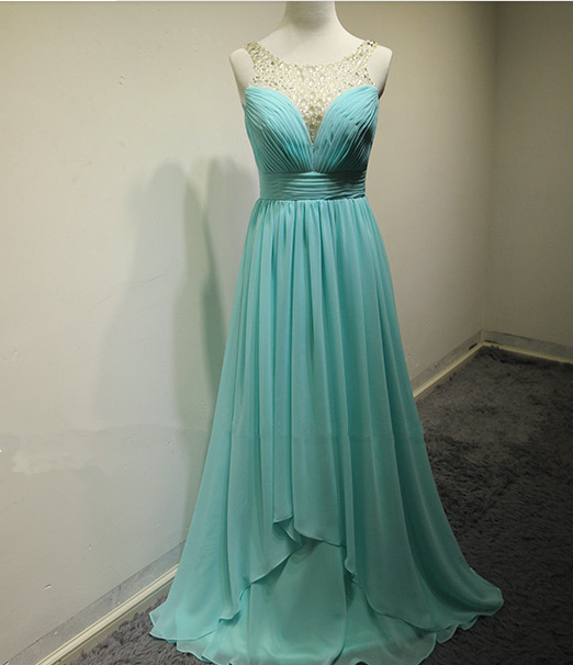 Fashion Long Sleeve Chiffon Lace A-line Prom Dresses,crystal Long Evening Dress, Sexy Chiffon Prom Gowns,formal Dress For Prom,prom Dress 2015