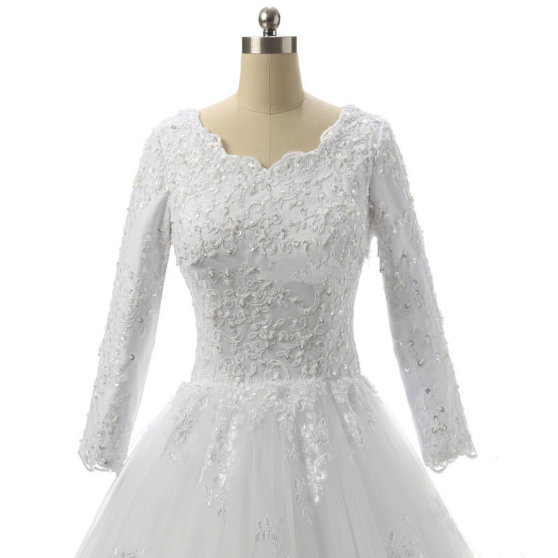 Vintage White Bridal Dress,lace Wedding Dresses,long Sleeve Bridal ...