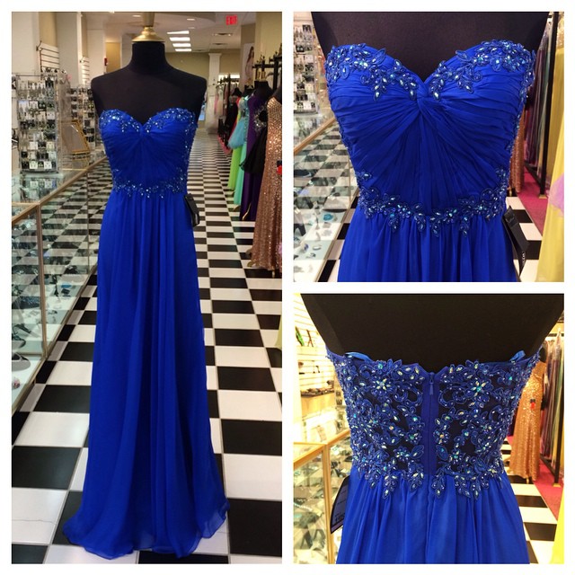 Prom Dress,royal Blue Prom Dresses,royal Blue Prom Dress,silver Beaded ...