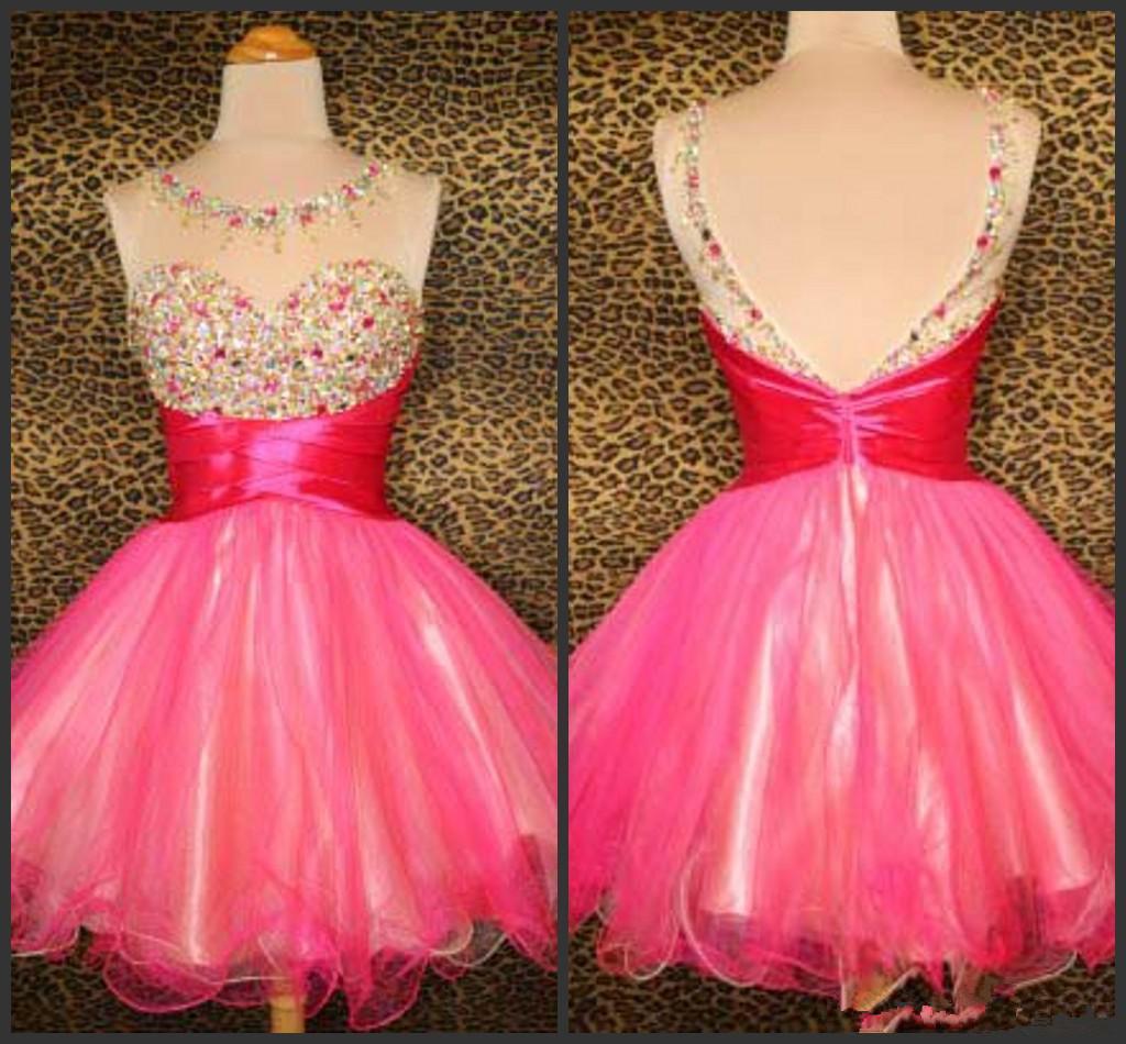 Pink Homecoming Dress, Open Back Prom Dress, Short Homecoming Dress, Round Neck Prom Dress, Junior Homecoming Dress, Homecoming Dress