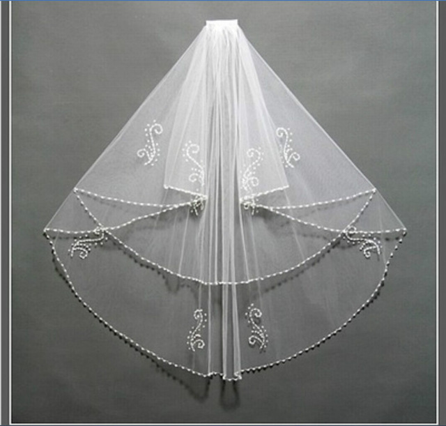 Cheapwedding Veil Simple White/ivory Wedding Veil Wedding Tiara Wedding Veil/bridal Veil/bridal Accessories/head Veil/tulle Veil ,2t Bridal Beads