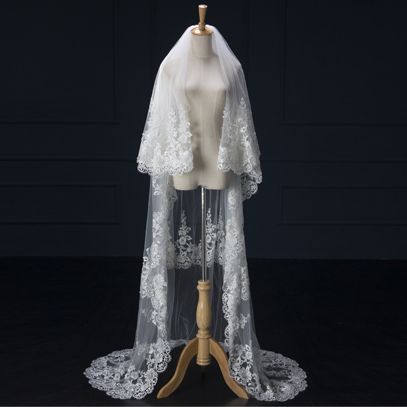 Cheapwedding Veil Simple White/ivory Wedding Veil Wedding Tiara Wedding Veil/bridal Veil/bridal Accessories/head Veil/tulle Veilelegant Lace Edge