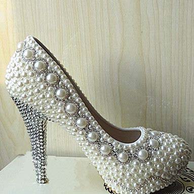 Pearl Wedding Shoes, Bridal Shoes, Bridal, Women Peep Toe Shoes Lady Evening Party Club High Heel Dress Shoes,customized Ivory Pearl Wedding