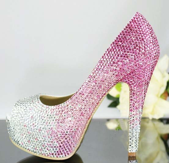 pink rhinestone shoes