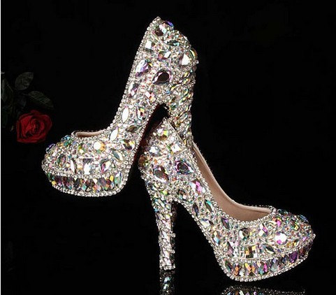 Pearl Wedding Shoes, Bridal Shoes, Bridal, Women Peep Toe Shoes Lady Evening Party Club High Heel Dress Shoes,newest Crystal Rhinestone Shiny