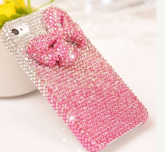 6s Plus 6c Pink Bow Diamond Hard Back Mobile Phone Case Cover Bling Girly Rhinestone Case Cover For On Luulla