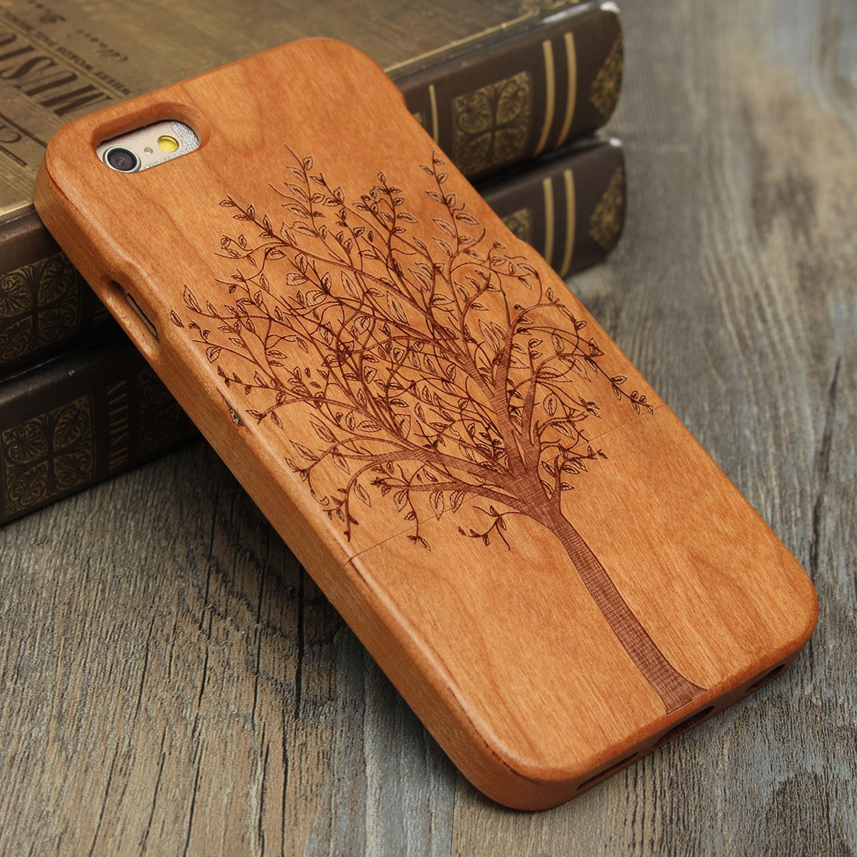 Luxury Natural Wood Wooden Bamboo Hard Cover Phone Case For Apple Iphone 6/6s/plus, Tree