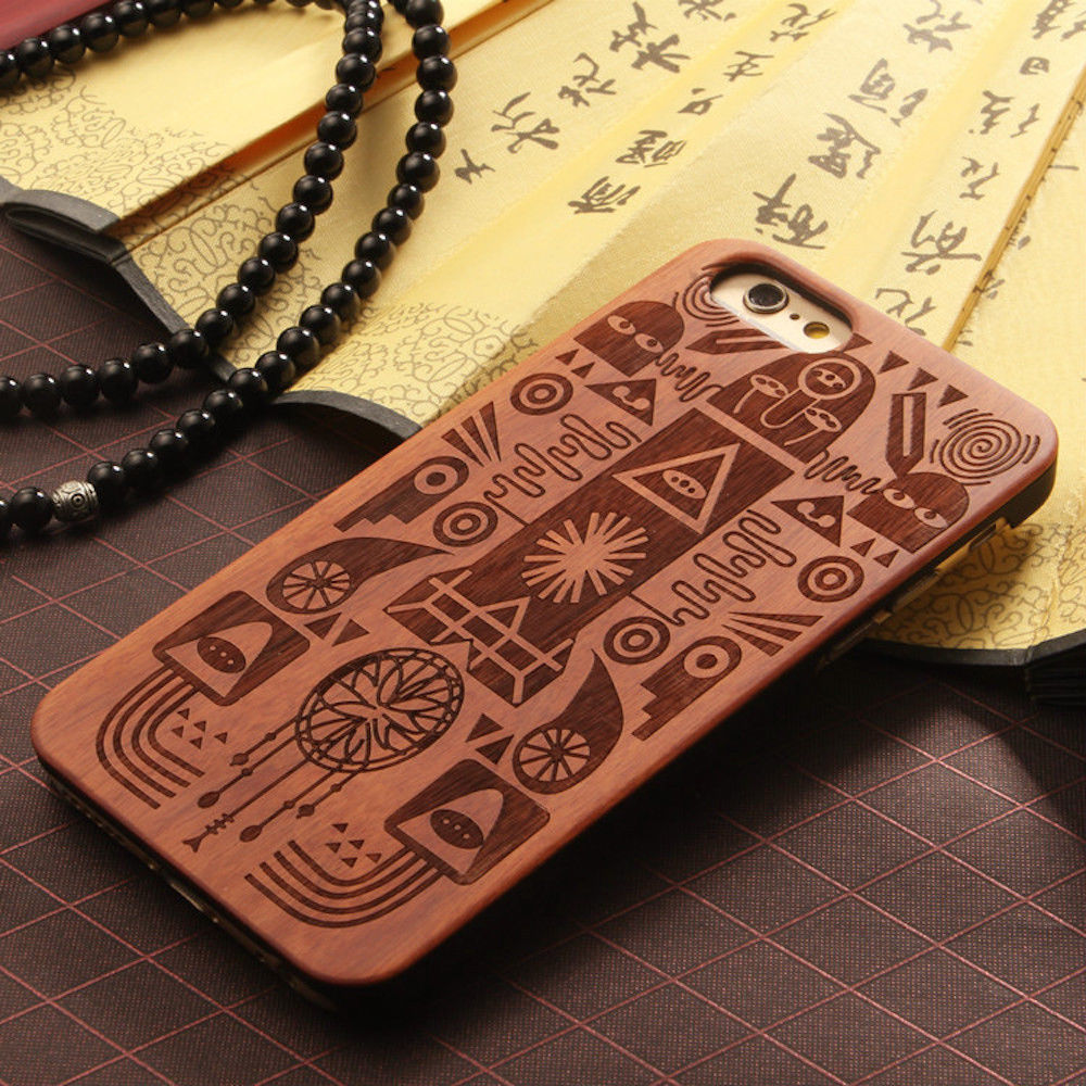Luxury Natural Wood Wooden Bamboo Hard Cover Phone Case For Apple Iphone 6/6s/plus, Egyption Pharaoh