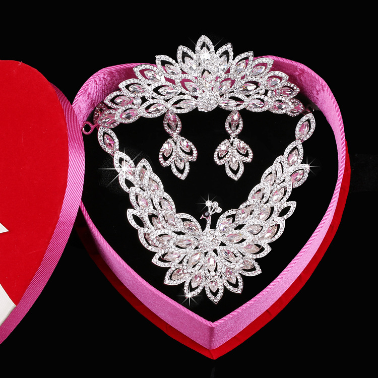Wedding Jewelry ,wedding Three-piece, Earrings, Necklaces, Crown ,diamond Jewelry,flash Jewelryedd,dress In 2016, The Bride Necklace Crown