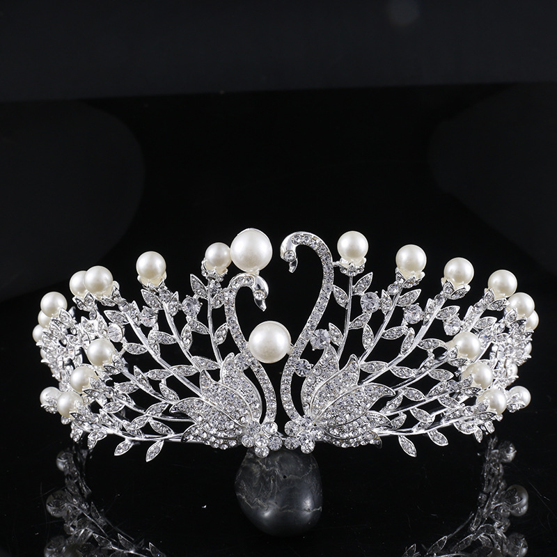 Lacy Dress Wedding Jewelry ,Wedding Three-Piece, Earrings, Necklaces, Crown ,Diamond Jewelry,flash Jewelryedd,crystal Korean Bridal Crown Three-Piece