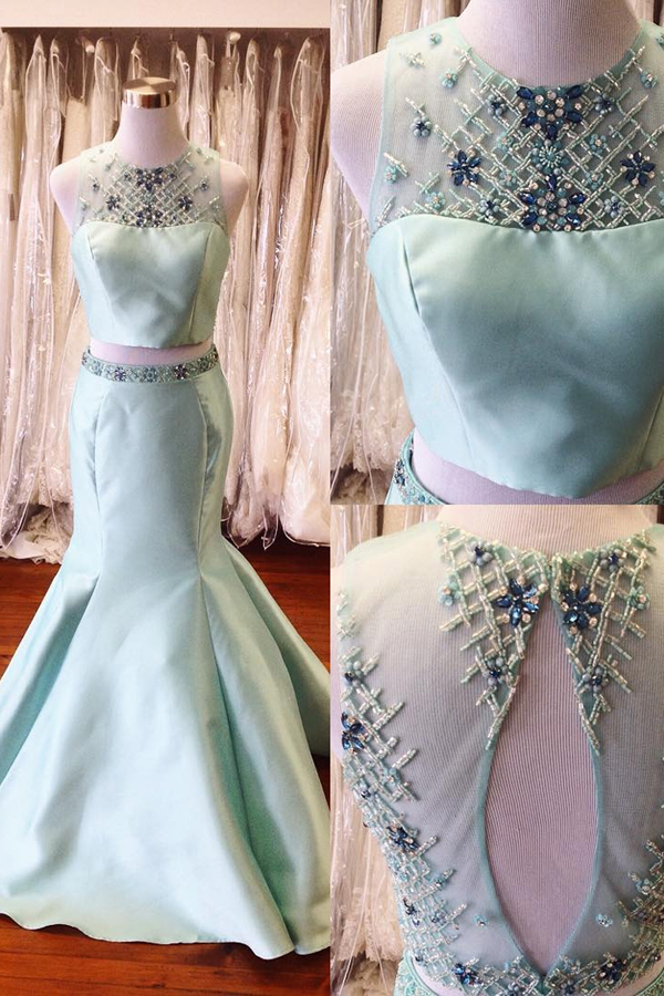 Charming Prom Dress,Satin Prom Dress, Two Pieces Prom Dress,Mermaid Evening Dress Charming Prom Dress,Satin Prom Dress, Two Pieces Prom Dress,Mermaid Evening Dress