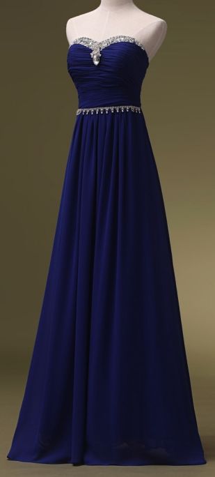 Royal Blue Prom Dresses,sweetheart Evening Gowns,simple Formal Dresses,beaded Prom Dresses,long Evening Gown,modest Evening Dress,chiffon Prom