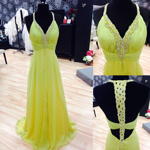 Yellow Prom Dresses,chiffon Prom Gown,backless Prom Dresses,prom Dresses, Style Prom Gown,2016 Prom Dress,prom Gowns